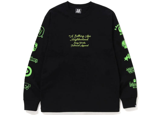 BAPE x Neighborhood L/S Tee Black