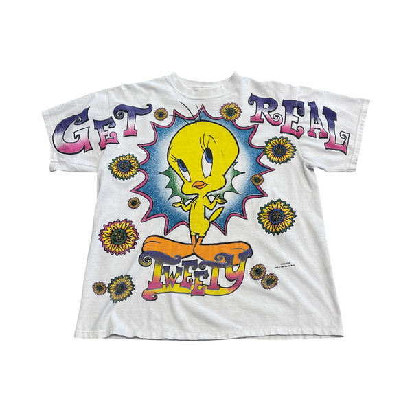 1996 Tweety Bird Tee "Get Real Tweety" Tee