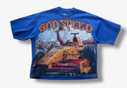 Godspeed F1 Finishline Tee Blue Wash