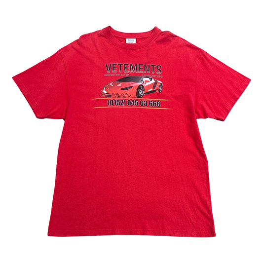 Vetements Lamborghini Car Hotline Tee