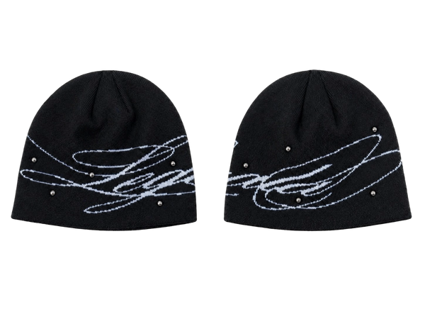 Le Gala Script Beanie Black