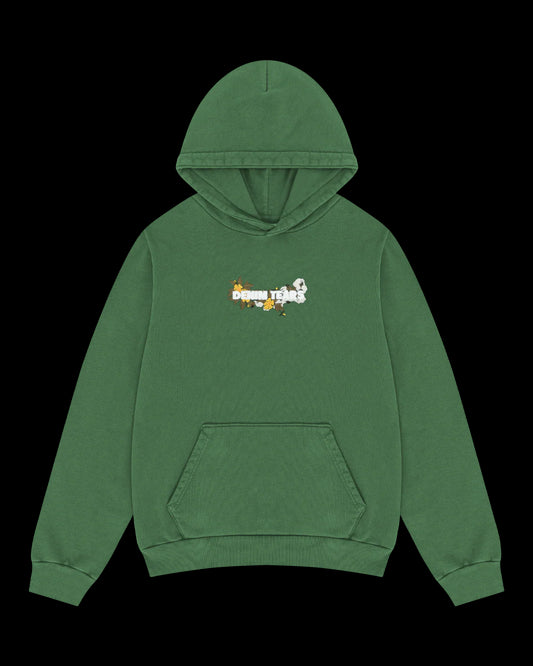 Denim Tears Embroidered Logo Hoodie Green