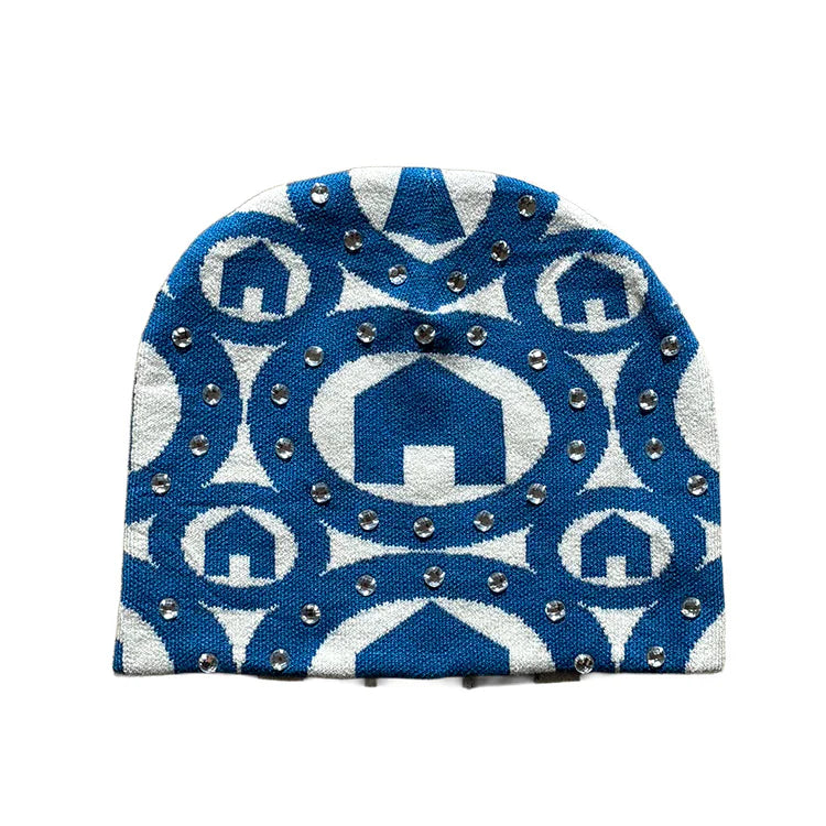 H1LL HOUSE Blue Rhinestone Beanie
