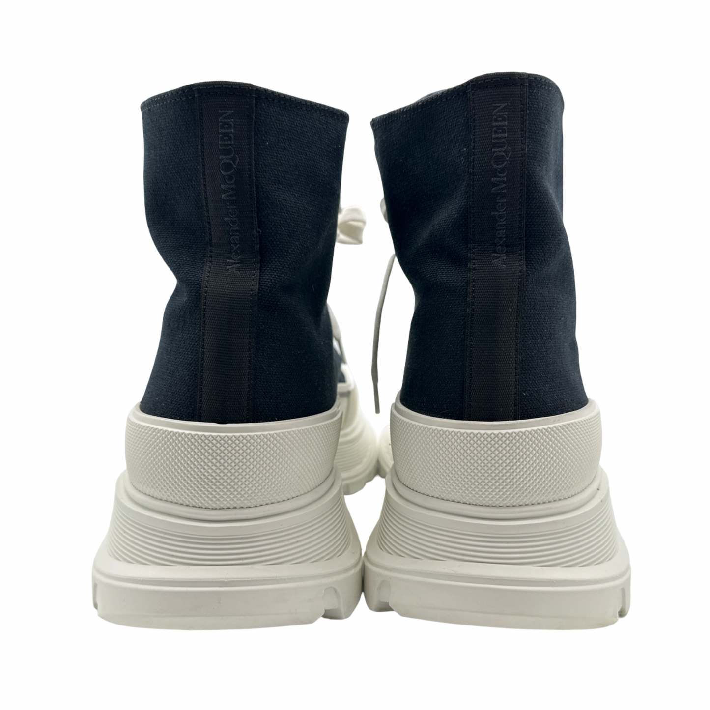 Alexander McQueen Tread Slick Lace Up Boot Black White