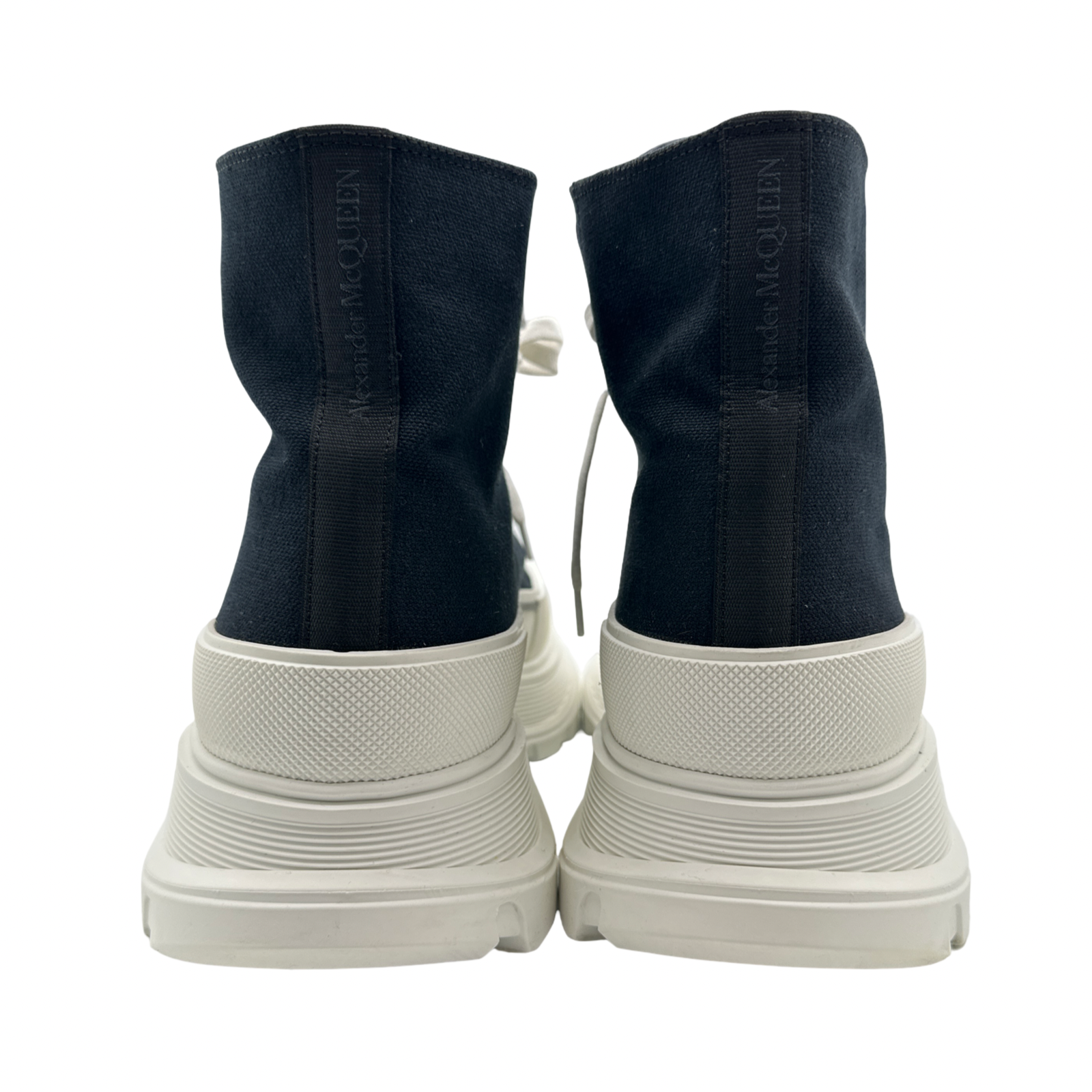 Alexander McQueen Tread Slick Lace Up Boot Black White