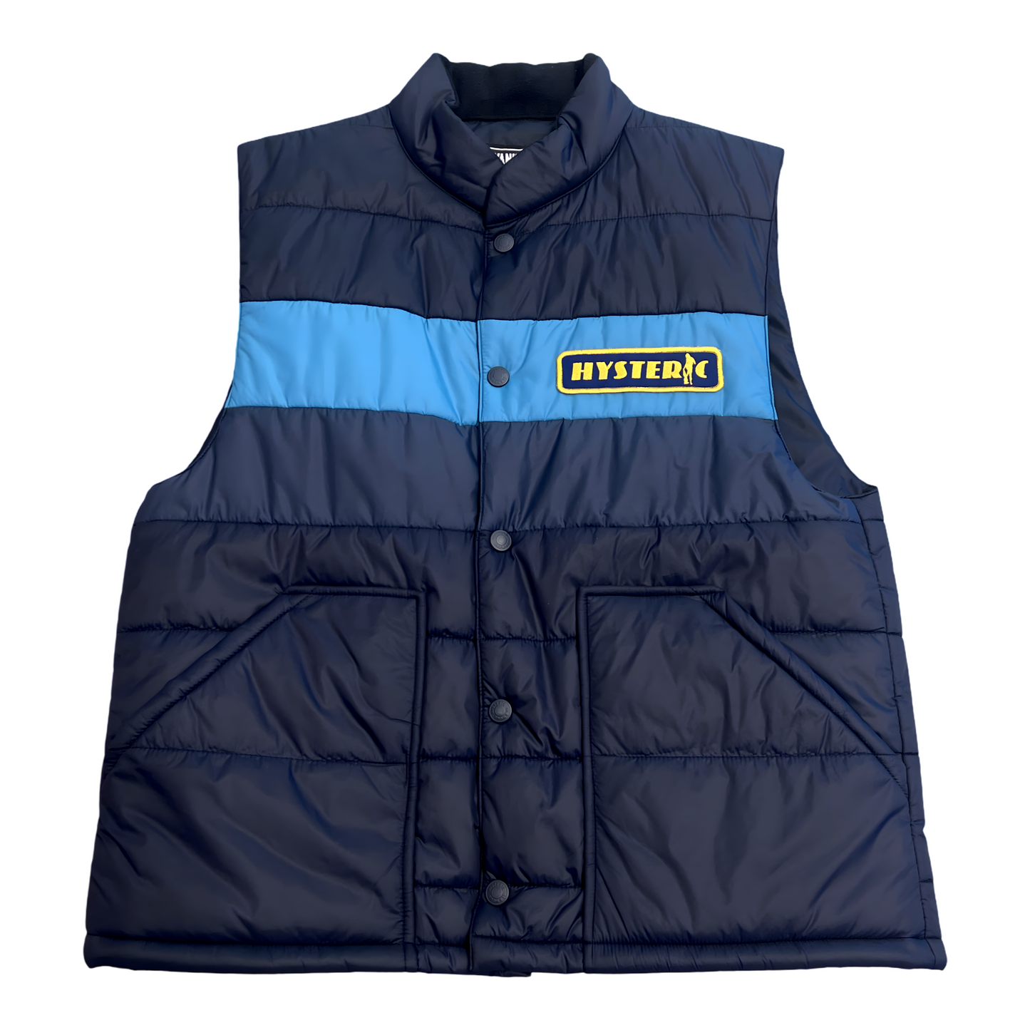 Hysteric Goodyear Badge Logo Vest Blue Black