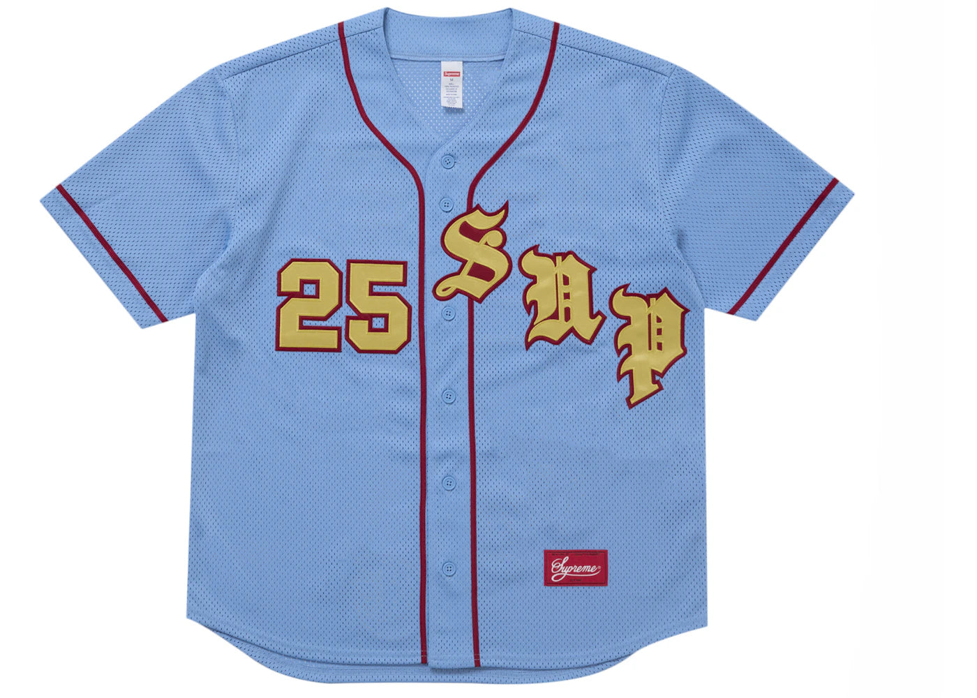Supreme Old English Baseball Jersey Light Blue