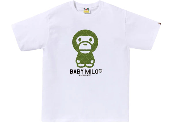 BAPE College Monogram Baby Milo Tee White/Green