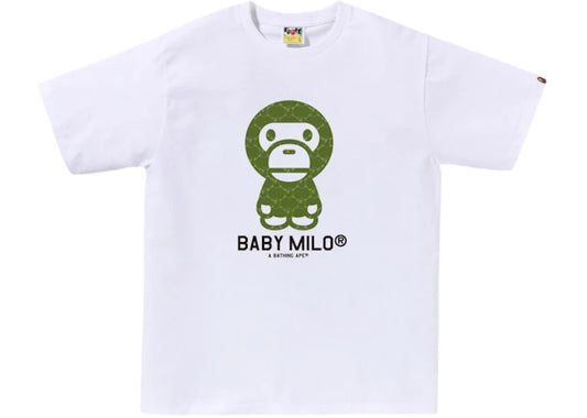 BAPE College Monogram Baby Milo Tee White/Green