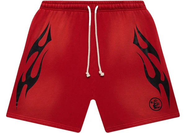 Hellstar Flame Shorts Red