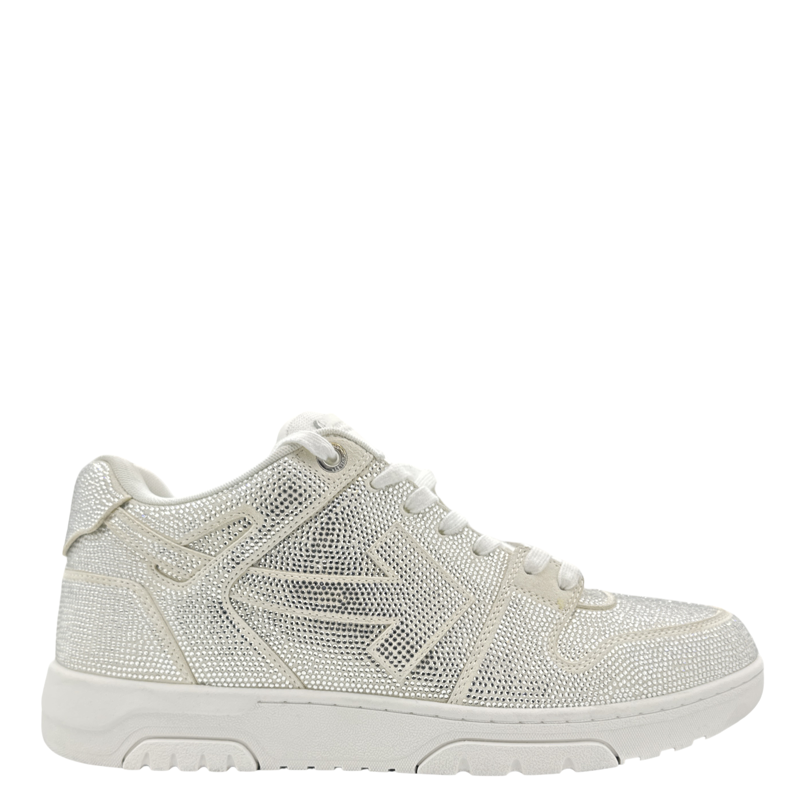 OFF-WHITE Out Of Office "OOO" Low Tops Strass White