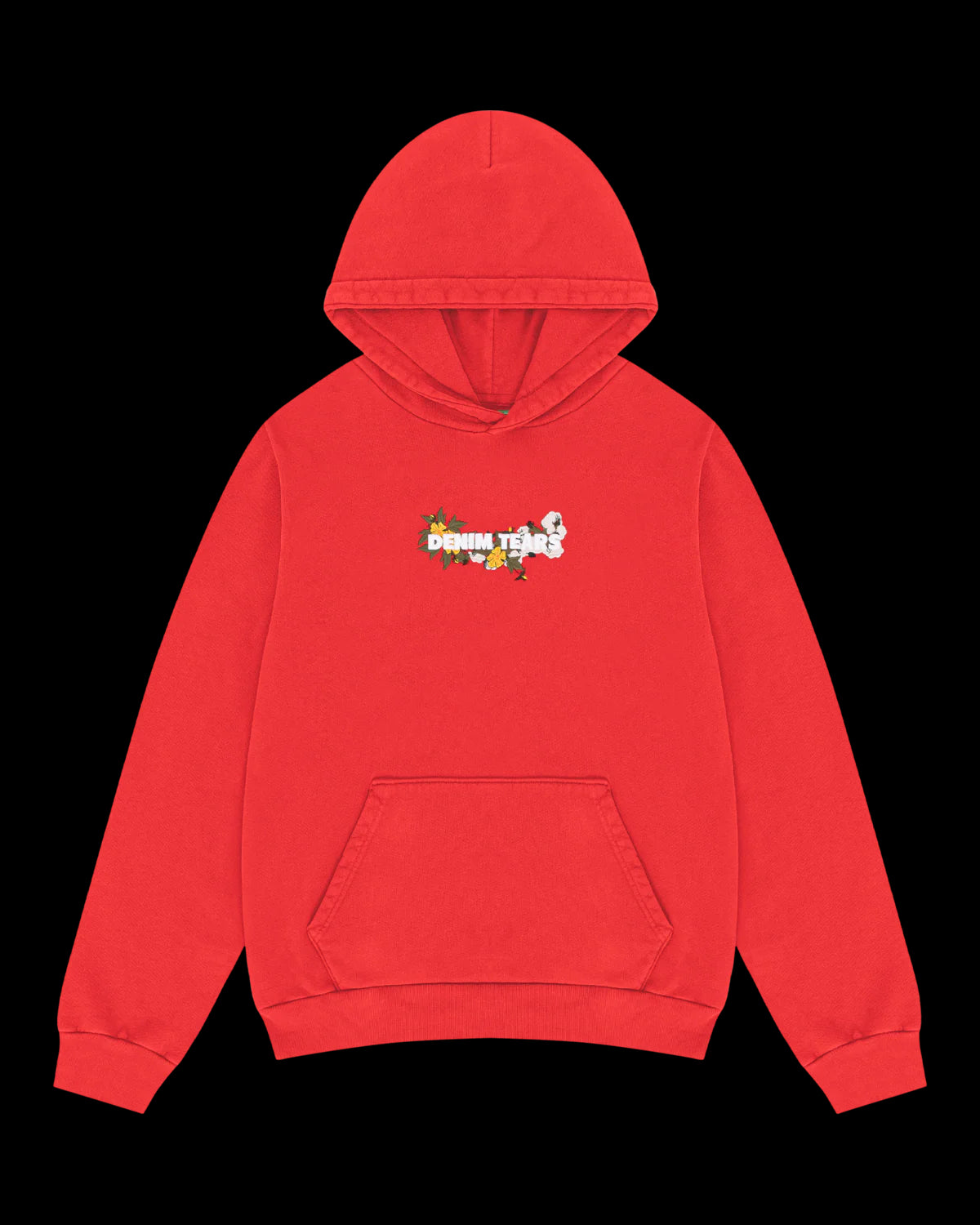 Denim Tears Embroidered Logo Hoodie Red