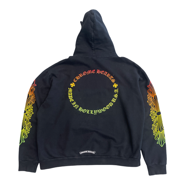 Chrome Hearts Floral Sleeve Gradient Made In Hollywood Hoodie Black/Gradient