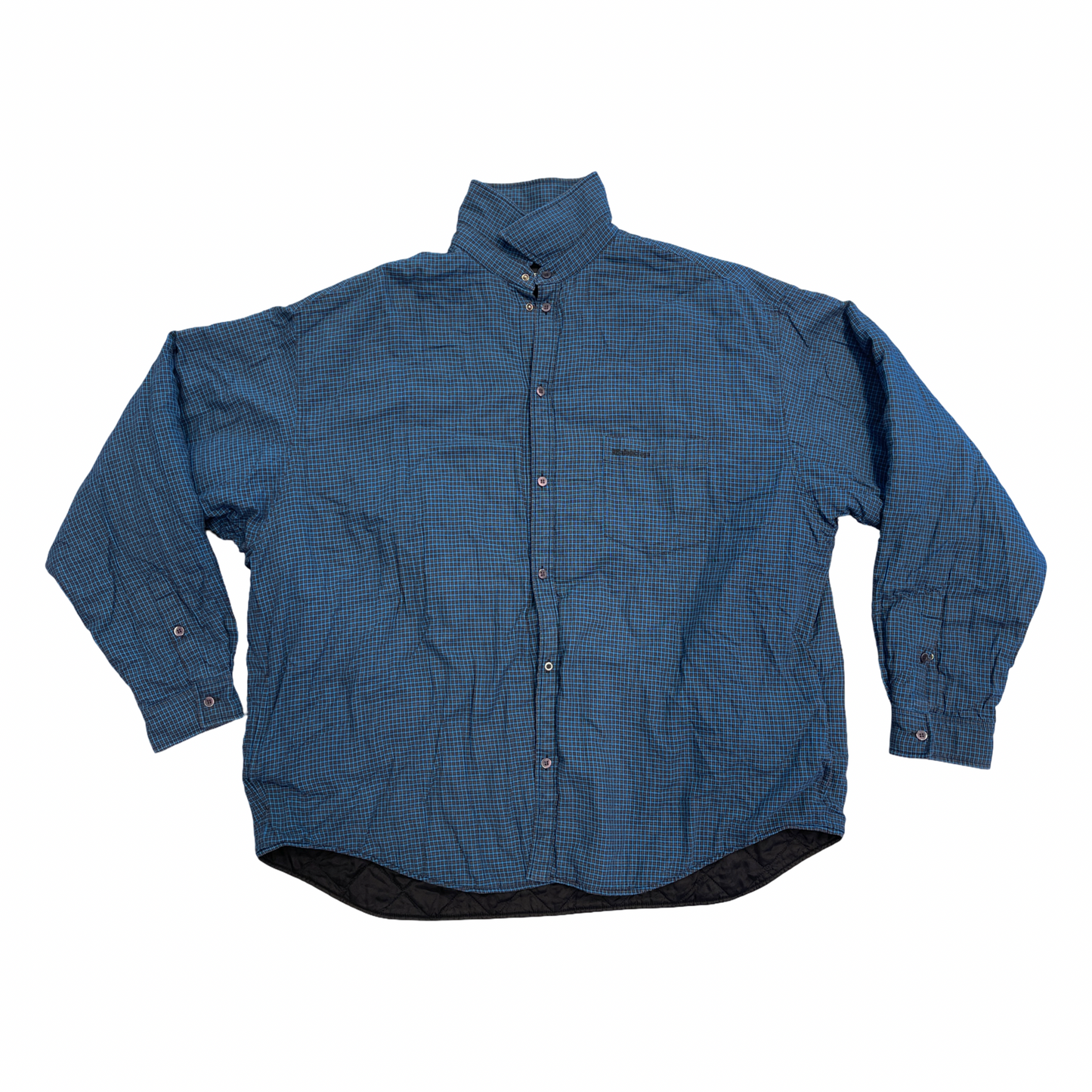 Balenciaga Padded Plaid Jacket Blue