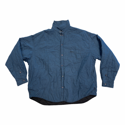 Balenciaga Padded Plaid Jacket Blue