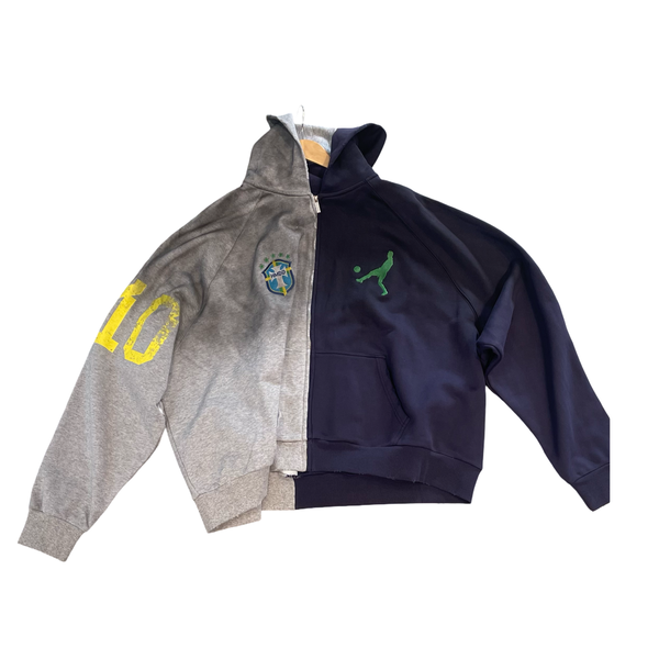 HMDD Arnold Palmer Zip Up Hoodie Grey Navy