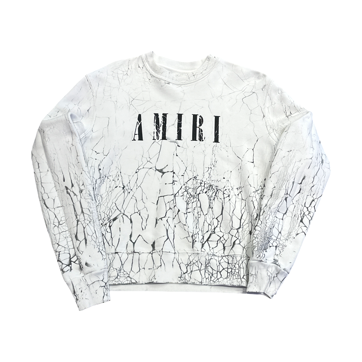 Amiri Logo Cracked Logo Sweatshirt Cream