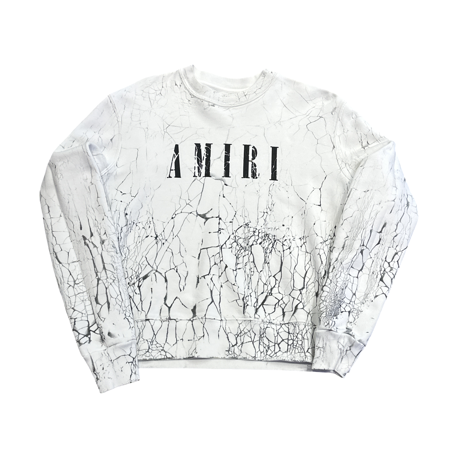 Amiri Logo Cracked Logo Sweatshirt Cream
