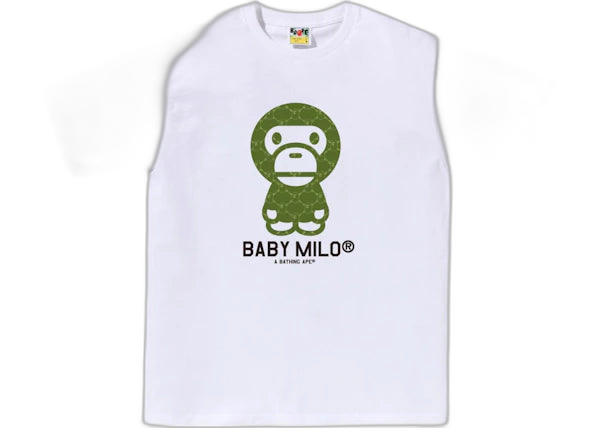BAPE College Monogram Baby Milo Tee White/Green