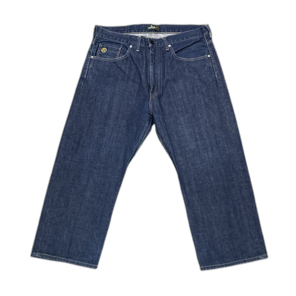 Bape Indigo Denim Yellow Spell Out Logo Star - Pre-Owned