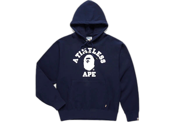 BAPE x JJJJound Relaxed Classic College Pullover Hoodie - Navy
