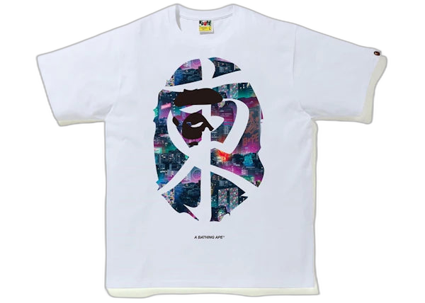 BAPE Neon Tokyo Kanji Tee White