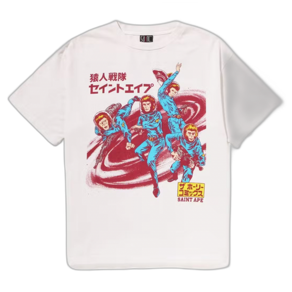 BAPE x Saint Mxxxxxx Squadron Tee Vintage White