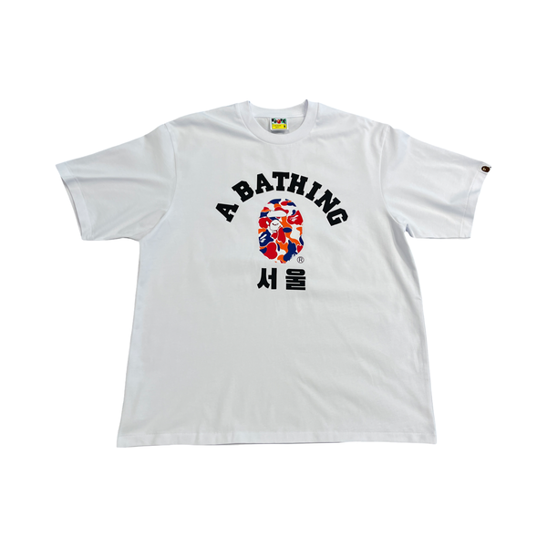 Korea Exclusive Bape Orange/Blue College Camo Tee