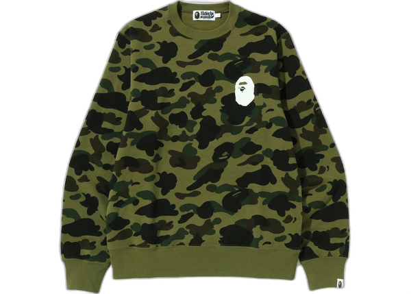 BAPE 1st Camo Ape Head Crewneck Green