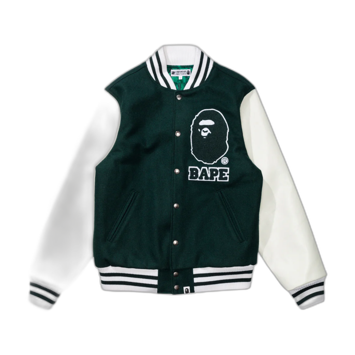 BAPE x Undefeated Varisty Jacket Green/White