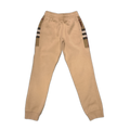 Burberry Check Panel Cotton Blend Sweatpants