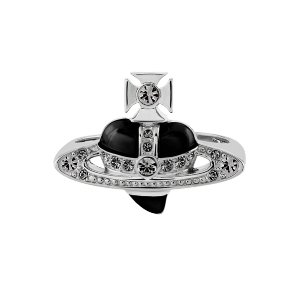 Vivienne Westwood New Diamante Heart Ring Black