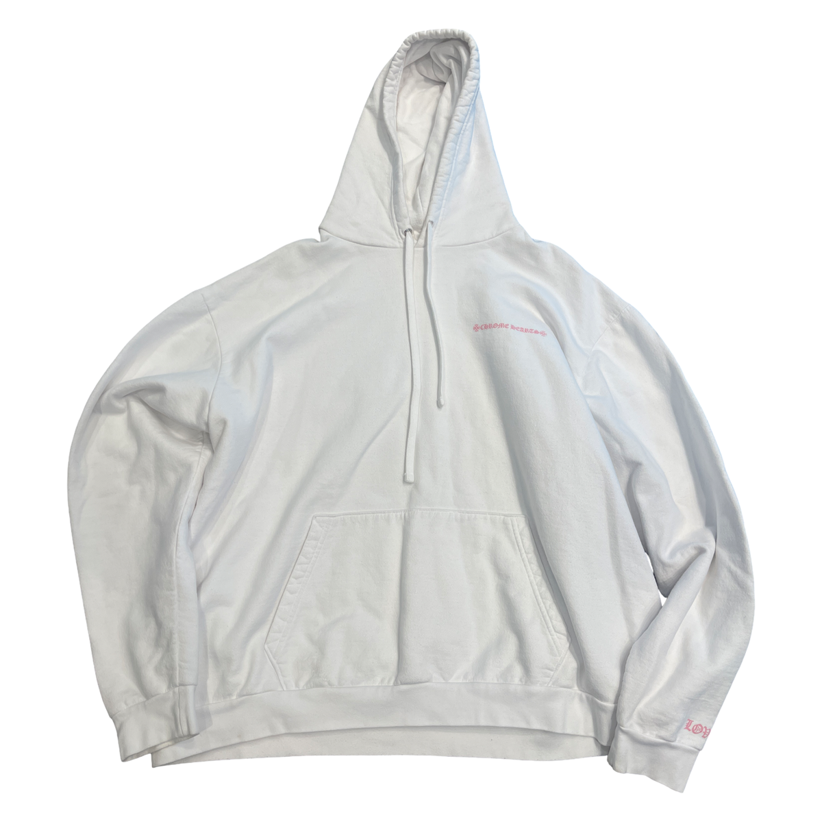 Chrome Hearts Laurie Lynn Stark "Love You" Portrait Pink Letter Hoodie