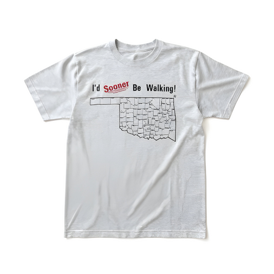 Vintage Oklahoma "I'd SOONER Be Walking" tee