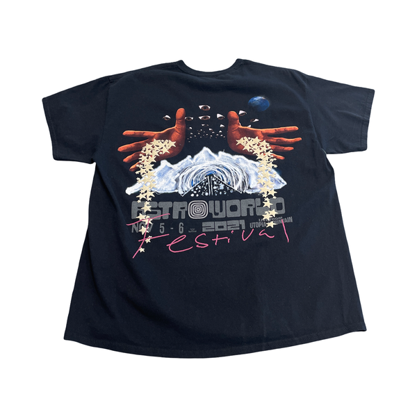 Travis Scott Astroworld 2021 See You In Utopia T-Shirt Black