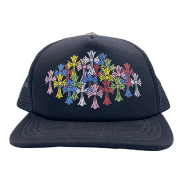 Chrome Hearts Multi Color Crosses Trucker Hat - Black