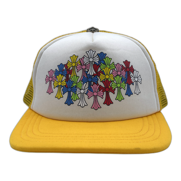 Chrome Hearts Multi Color Crosses Trucker Hat - Yellow