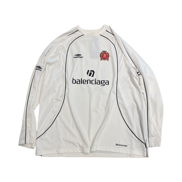 Balenciaga White Miami Longsleeve Soccer Jersey