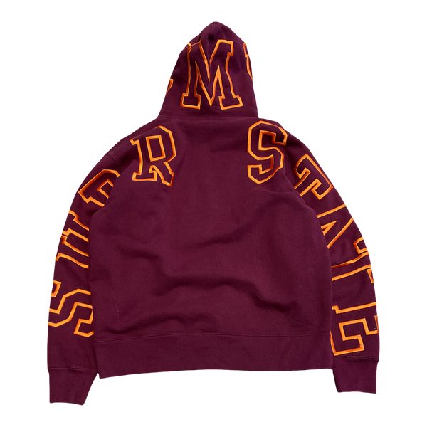 Supreme State Hooded Sweatshirt Burgundy