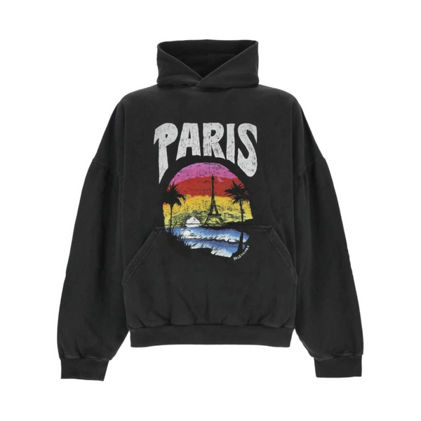 Balenciaga Paris Tropical Hoodie Black