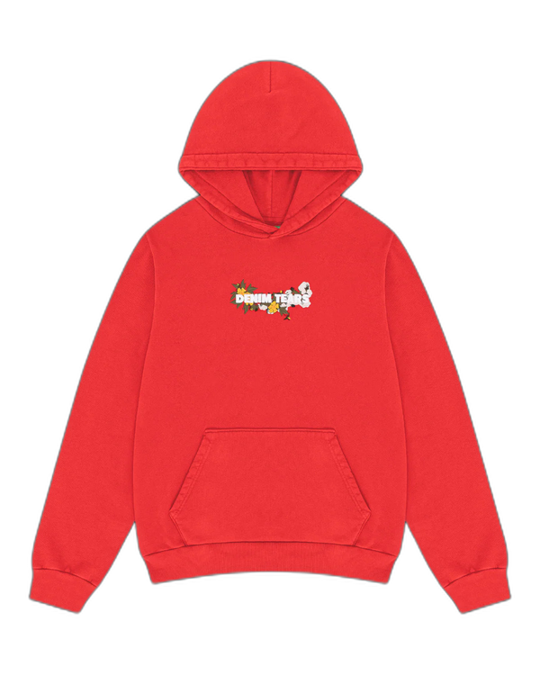 Denim Tears Embroidered Logo Hoodie - Red