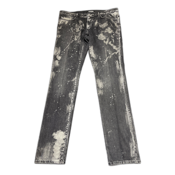 Dior Homme Speckled ink painted gray jeans