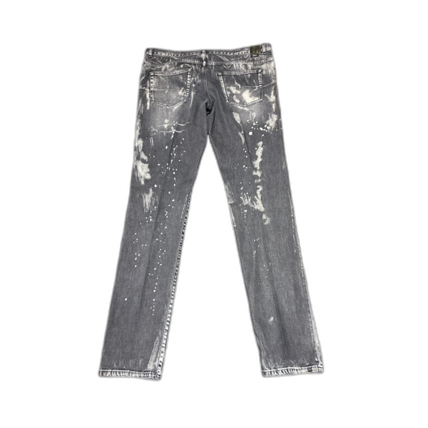 Dior Homme Speckled ink painted gray jeans