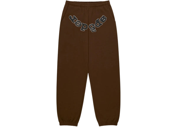 Sp5der Rhinestone OG Logo Sweatpant Brown