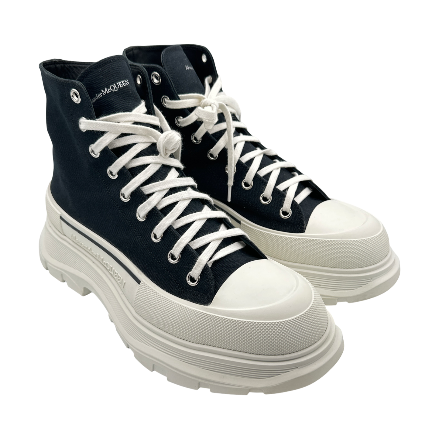 Alexander McQueen Tread Slick Lace Up Boot Black White