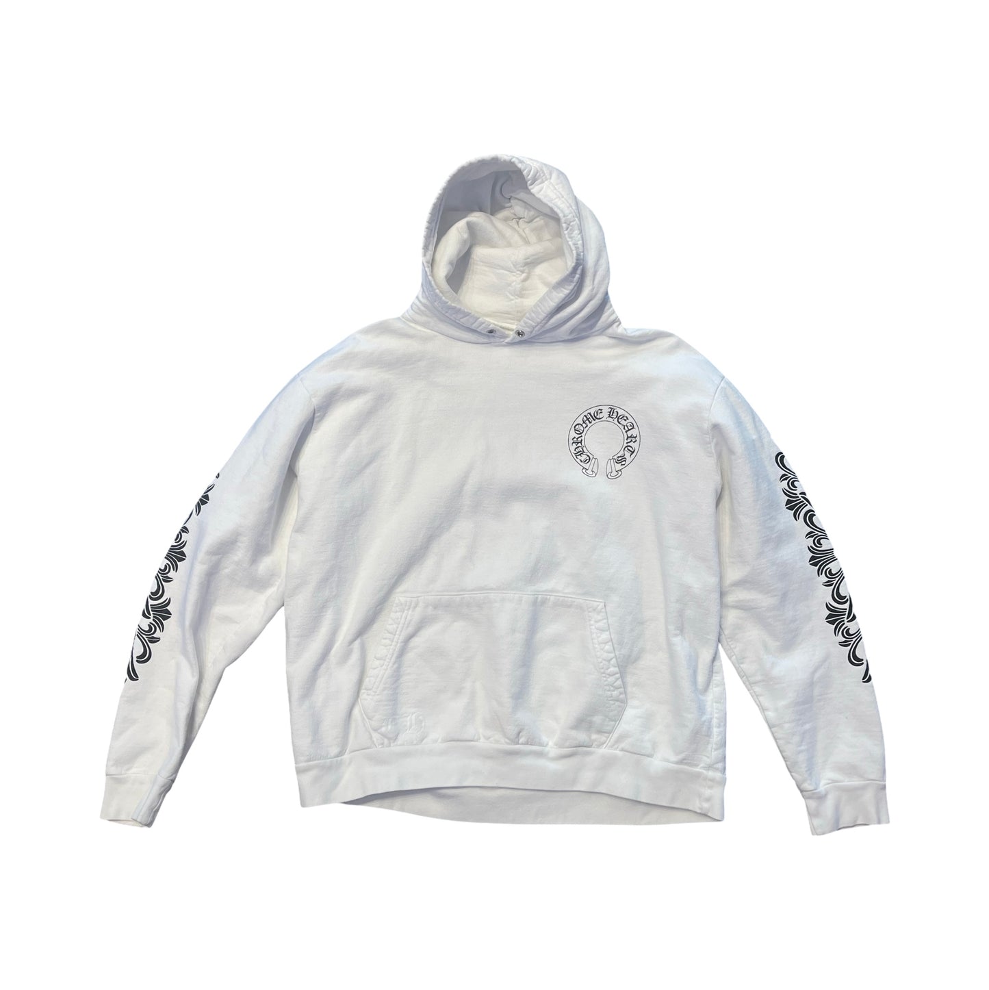 Chrome Hearts Horseshoe Logo White Hoodie