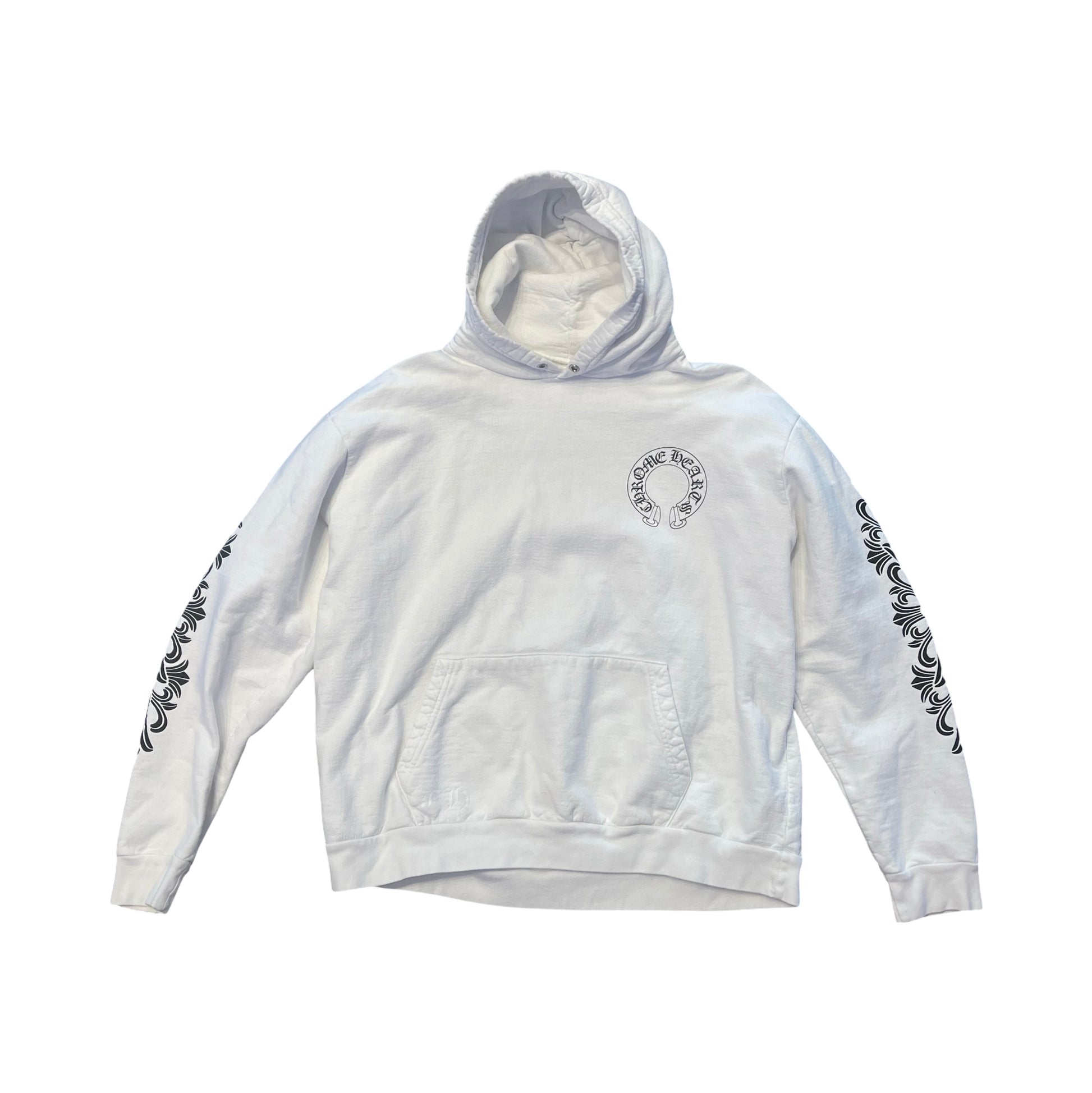 Chrome Hearts Horseshoe Logo White Hoodie