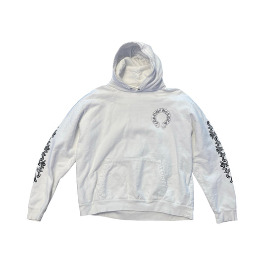 Chrome Hearts Horseshoe Logo White Hoodie