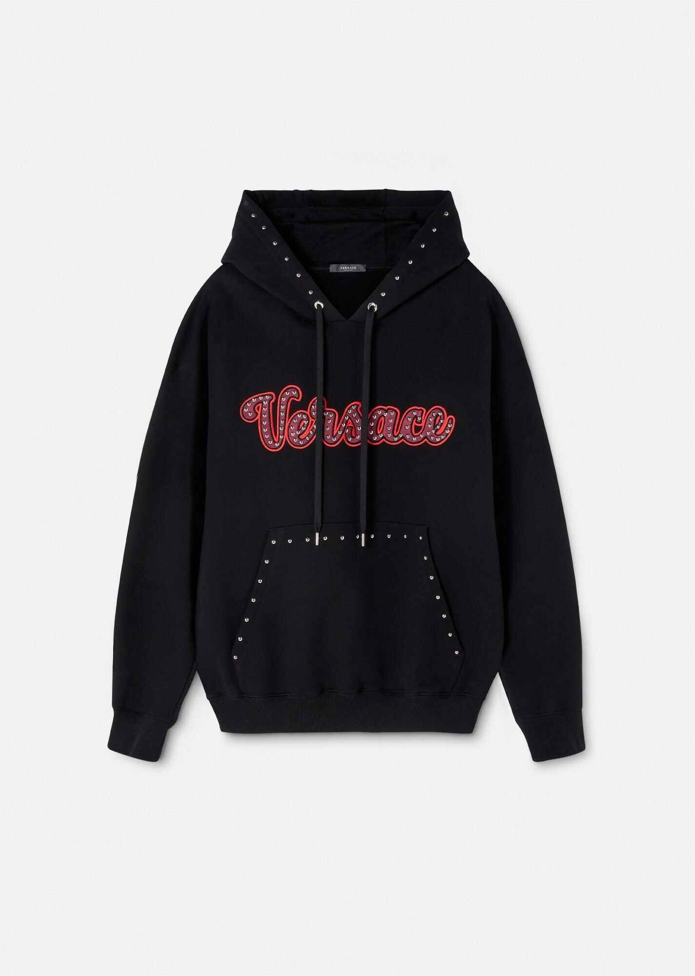 Versace Varsity Logo Studded Hoodie