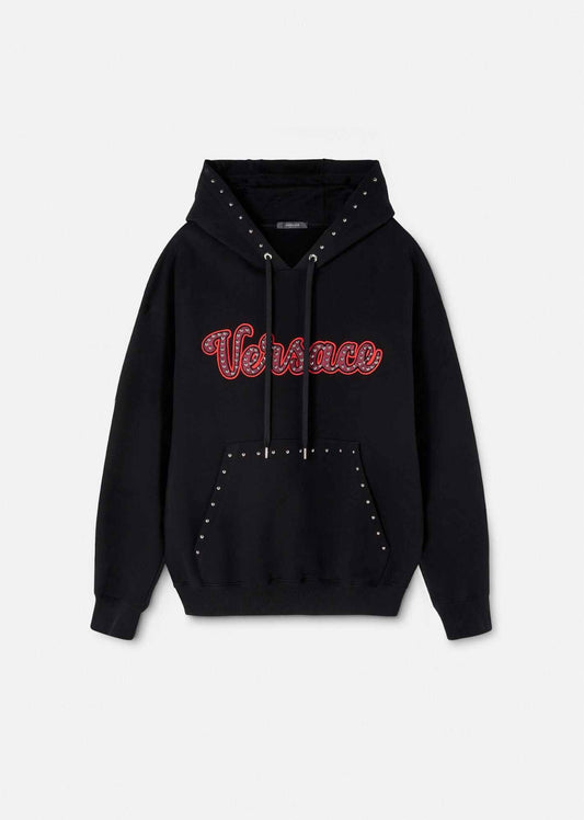 Versace Varsity Logo Studded Hoodie